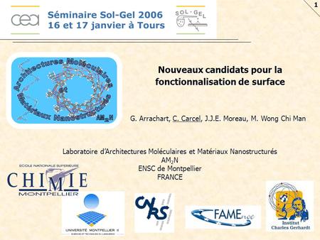 Nouveaux candidats pour la fonctionnalisation de surface