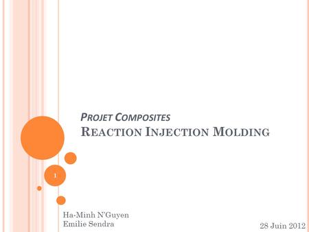 Projet Composites Reaction Injection Molding