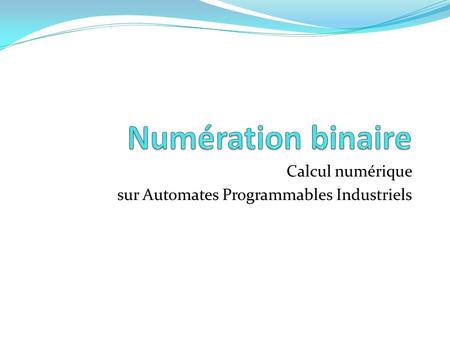 Calcul numérique sur Automates Programmables Industriels.