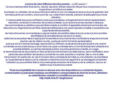 Licence de Libre Diffusion des Documents -- LLDD version 1