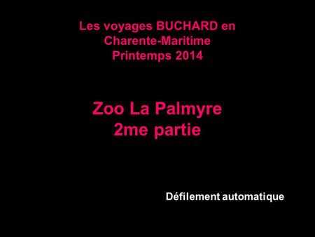 Les voyages BUCHARD en Charente-Maritime Printemps 2014 Zoo La Palmyre 2me partie Défilement automatique.
