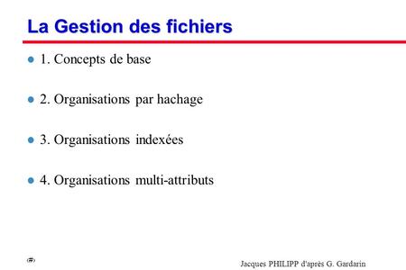 La Gestion des fichiers