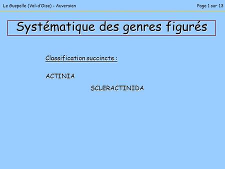 Systématique des genres figurés