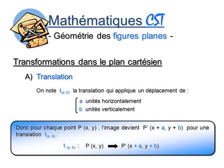 Mathématiques CST - Géométrie des figures planes -