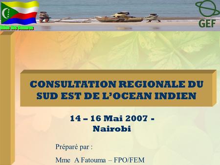CONSULTATION REGIONALE DU SUD EST DE L’OCEAN INDIEN 14 – 16 Mai 2007 - Nairobi Préparé par : Mme A Fatouma – FPO/FEM.