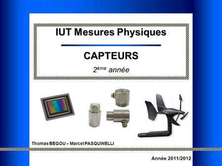 IUT Mesures Physiques CAPTEURS