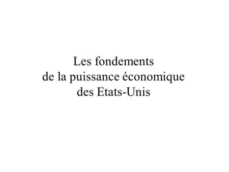 de la puissance économique