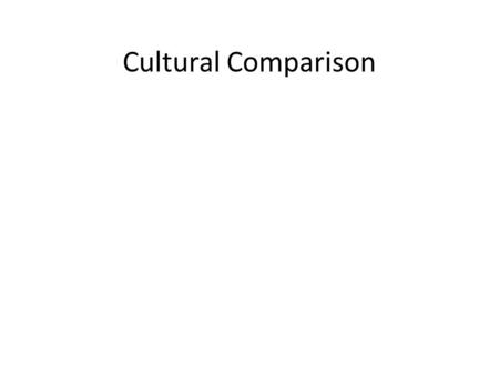 Cultural Comparison 1 minute for directions (in English and French, spoken consecutively): You will make an oral presentation to your class on a specific.