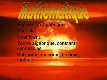 Mathématique Expression algébrique Variable Coefficient