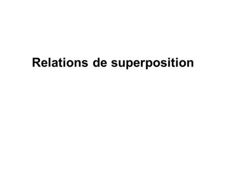 Relations de superposition