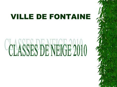 VILLE DE FONTAINE CLASSES DE NEIGE 2010.