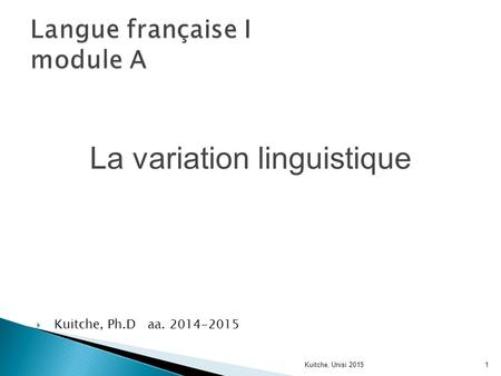 Langue française I module A