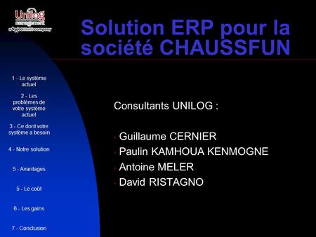 Solution ERP pour la société CHAUSSFUN