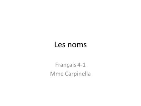 Français 4-1 Mme Carpinella