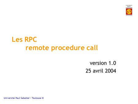Les RPC remote procedure call