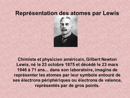 Représentation des atomes par Lewis