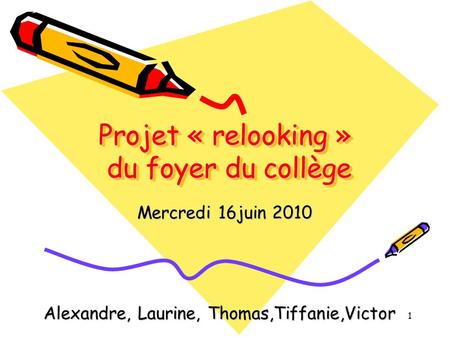 Projet « relooking » du foyer du collège