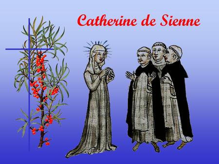 Catherine de Sienne Catherine naît à Sienne en 1347, elle est le vingt-troisième enfant du teinturier Jacopo Benincasa et Lapa Piagenti son épouse.