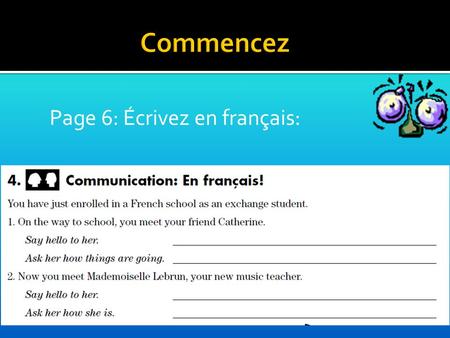 Page 6: Écrivez en français:. Les poupées: > ou >
