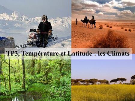 TP3, Température et Latitude : les Climats