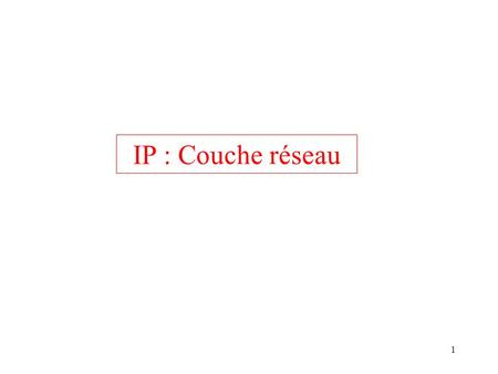 1 IP : Couche réseau 2 Introduction : Connections de LANs indépendants D. Diffusion Réseau IP En local = Même D. de diffusion Switch.
