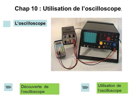 Chap 10 : Utilisation de l’oscilloscope.