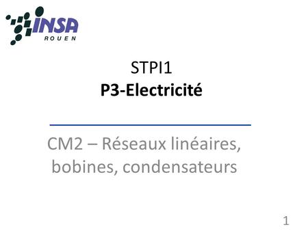 CM2 – Réseaux linéaires, bobines, condensateurs