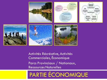 PARTIE ÉCONOMIQUE Activités Récréative, Activités Commerciales, Économique Parcs Provinciaux / Nationaux, Ressources Naturelles.