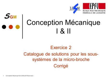 Conception Mécanique I & II