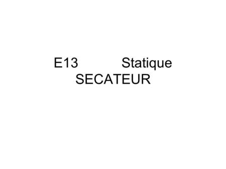 E13		Statique SECATEUR.