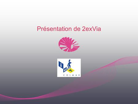 Présentation de 2exVia. ‣ agence de communication multimédia ‣ depuis 1996 : 14 années d’existence ‣ capital de 100 000 euros ‣ CA : 1 million d’euros.