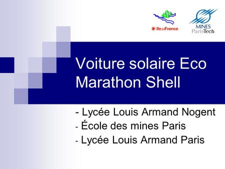 Voiture solaire Eco Marathon Shell