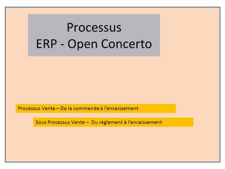 Processus ERP - Open Concerto