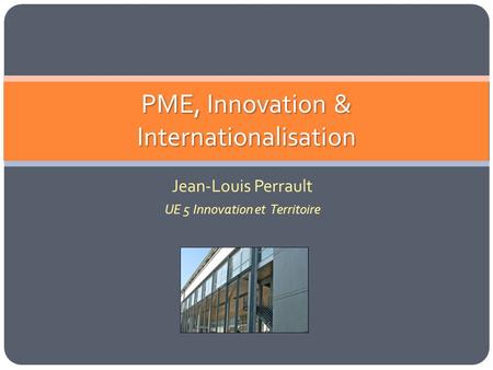 PME, Innovation & Internationalisation