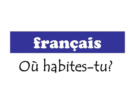 Français Où habites-tu?.
