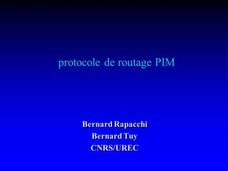 protocole de routage PIM