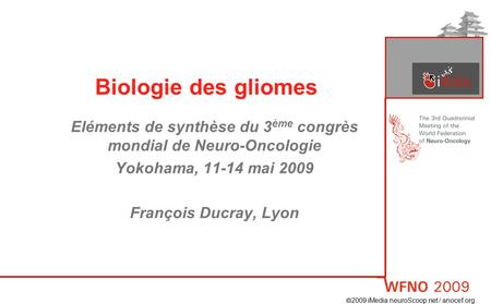 Eléments de synthèse du 3ème congrès mondial de Neuro-Oncologie
