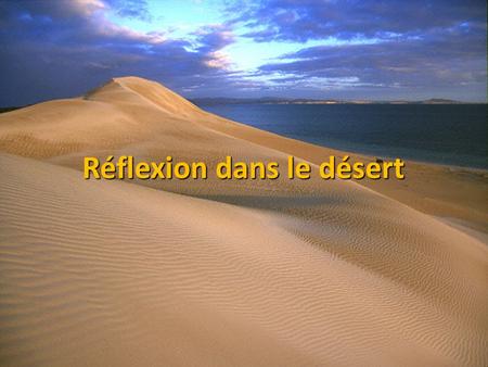 Réflexion dans le désert