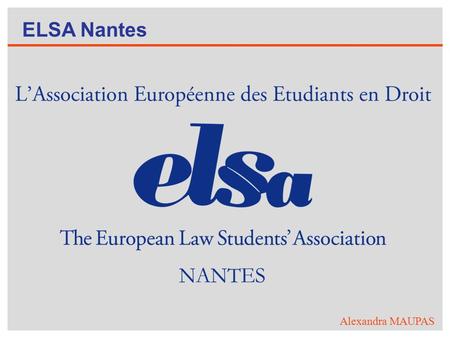 ELSA Nantes Alexandra MAUPAS.