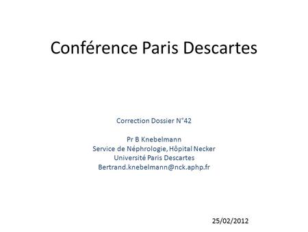 Conférence Paris Descartes