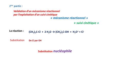 « mécanisme réactionnel » « suivi cinétique »