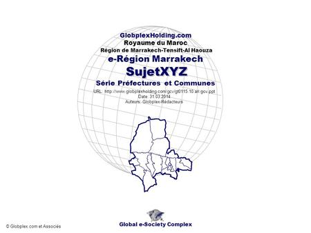 SujetXYZ e-Région Marrakech Série Préfectures et Communes