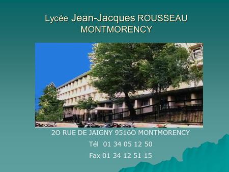 Lycée Jean-Jacques ROUSSEAU MONTMORENCY