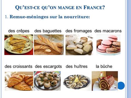 Qu’est-ce qu’on mange en France?