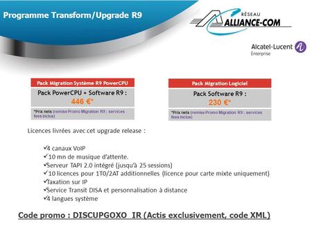 Programme Transform/Upgrade R9