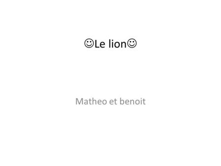 Le lion Matheo et benoit.