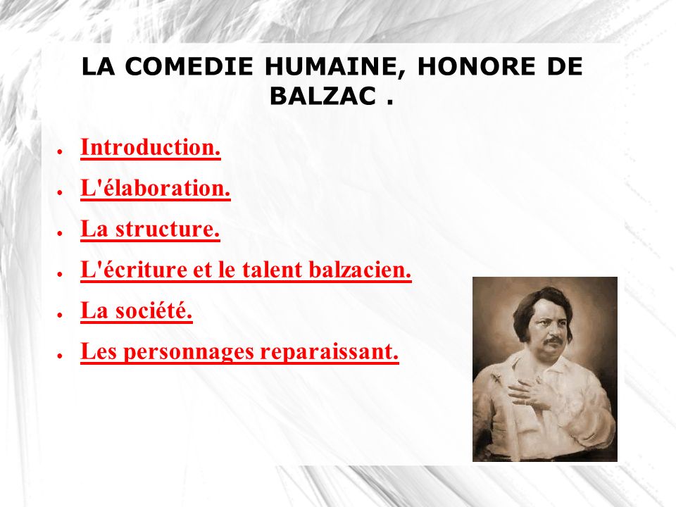 La Comedie Humaine Honore De Balzac Ppt Video Online Telecharger