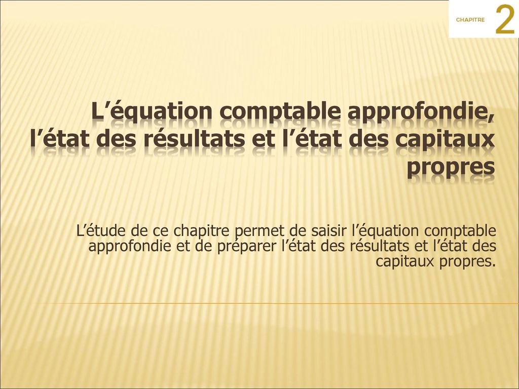 état des capitaux propres