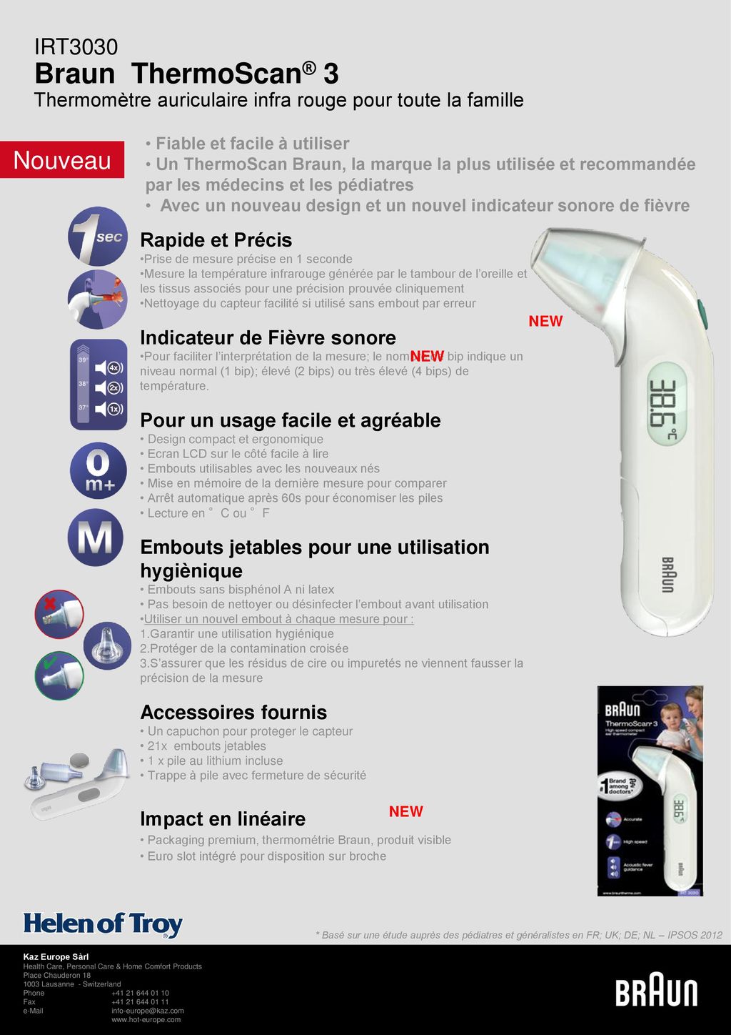 Braun ThermoScan® 3 Nouveau IRT ppt télécharger
