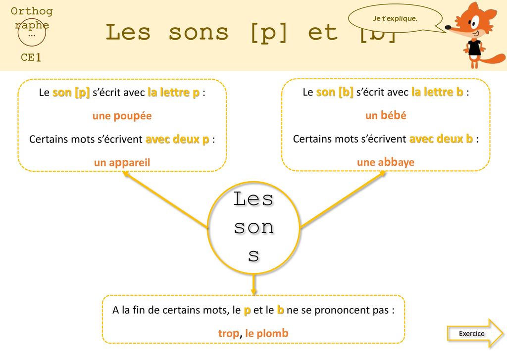 Les Sons P Et B Les Sons Orthographe Ce1 Ppt Telecharger